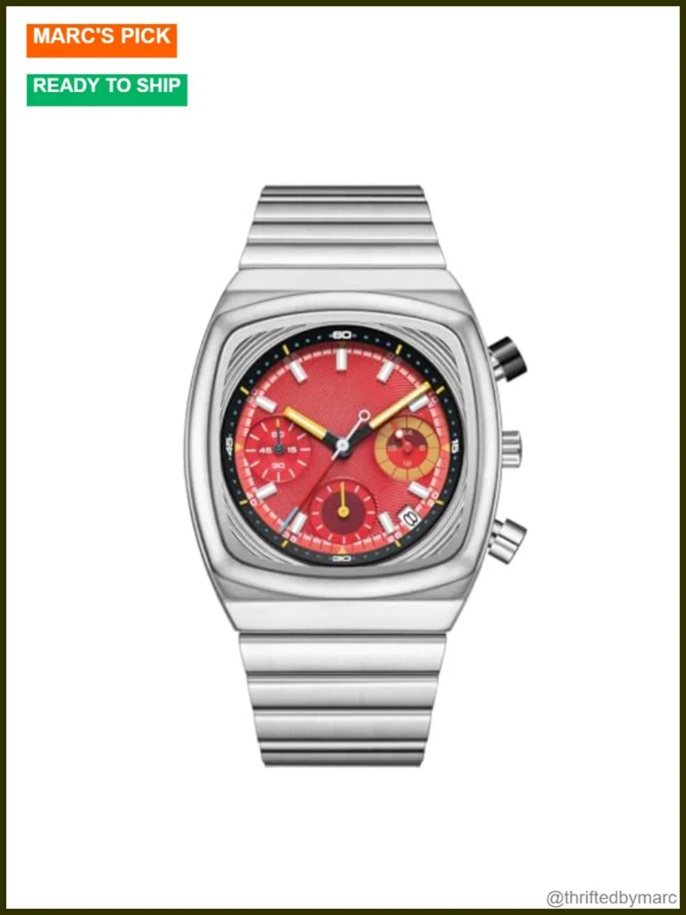Chronograph Stainless Steel Waterproof Analog Business Wristwatch for Men
